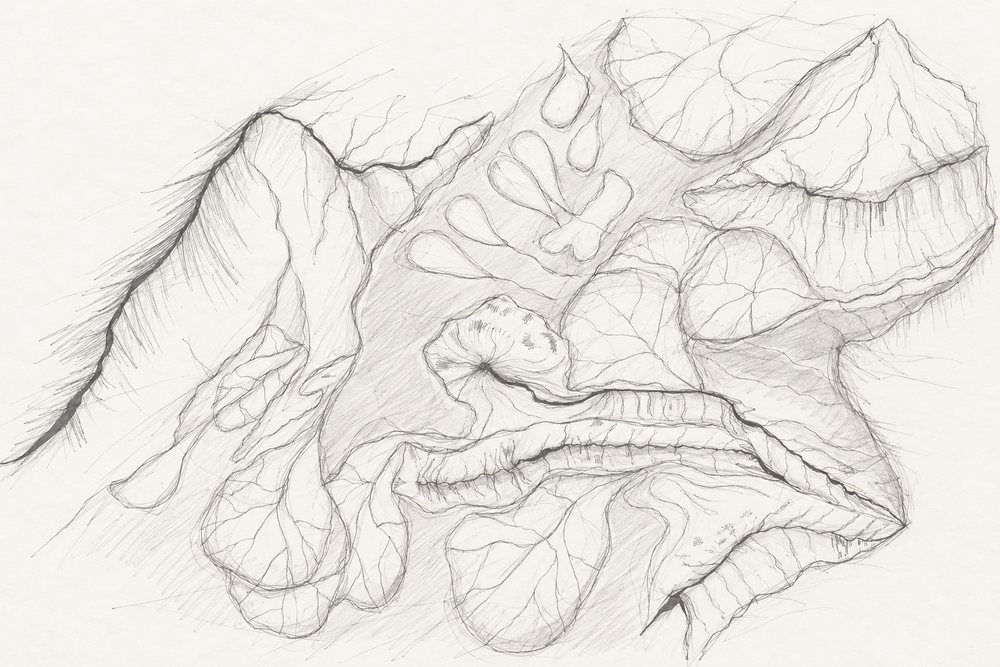 Stage 3: hand-drawn geological interpretation and annotations
